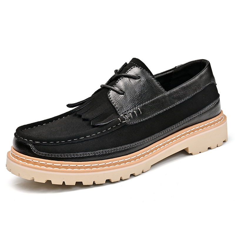 Comercio exterior tamaño 46 zapatos de hombre estación europea zapatos de cuero casuales de negocios de hombre estilo británico un pie zapatos casuales de cuero