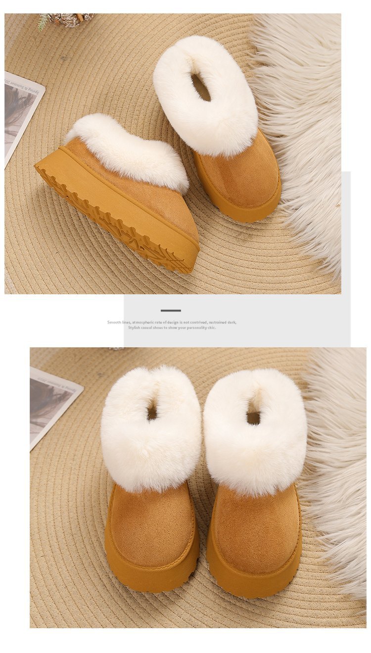 A new winter slip-on snow boots women's shoes plush one cotton shoes plus velvet thickened_voghion.com