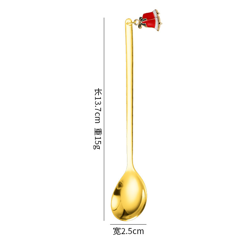 Vajilla de Navidad transfronteriza de dibujos animados cuchara de café cuchara de mezcla cuchara de postre tenedor caja de regalo traje de acero inoxidable cuchara de Navidad