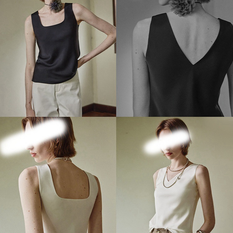 Summer Vests Are Amazing! They Can Be Worn on Both Sides, Making Them the Most Practical Outfit for Commuting. They Are Made of Faux Silk Double-Sided Satin Summer Vests Are Amazing! They Can Be Worn on Both Sides, Making Them the Most Practical Outfit for Commuting. They Are Made of Faux Silk Double-Sided Satin