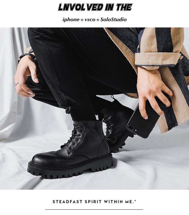 Internet Beliebte Martin-Stiefel für Herren, High-Top, trendige Frühlings- und Herbstschuhe im britischen Retro-Stil, mittelhohe Lederschuhe, erhöhte schwarze Lederstiefel_voghion.com