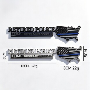 �羳����RETIRED POLICM Metal Badge��܇�N�\�Ͻ����3D���w����