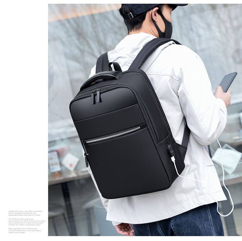 Backpack Urban Simple Casual Commuter Backpack Men's 15.6-inch Laptop Bag Usb Business Backpack display picture 13