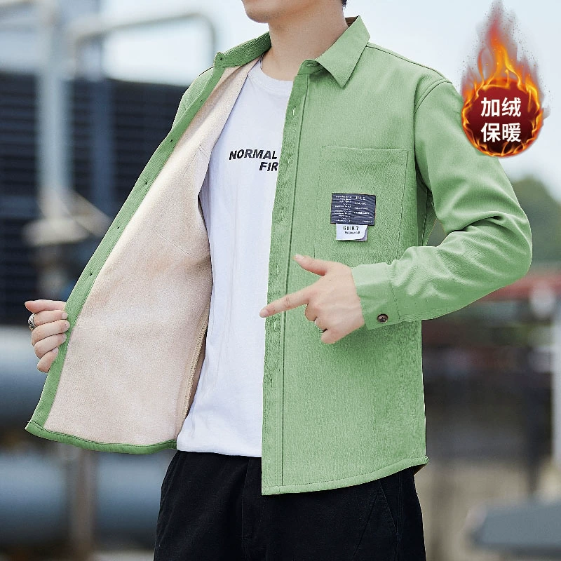 Мужская рубашка с длинными рукавами, осенне-зимняя универсальная повседневная куртка, модная брендовая одежда, новая высококачественная рабочая рубашка 2024 года