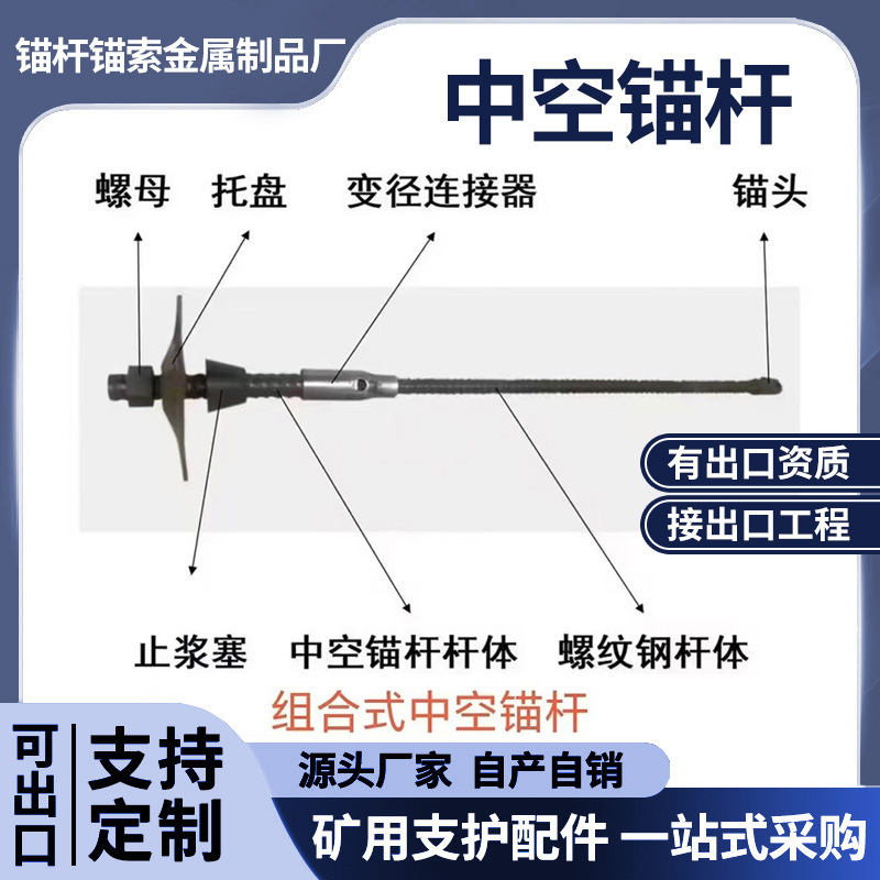 Hollow Anchor Rods 25 28 32 Subway Tunnel Prestressed Hollow Anchor Rods Hollow Grouting Anchor Rods Combined Anchor Rods