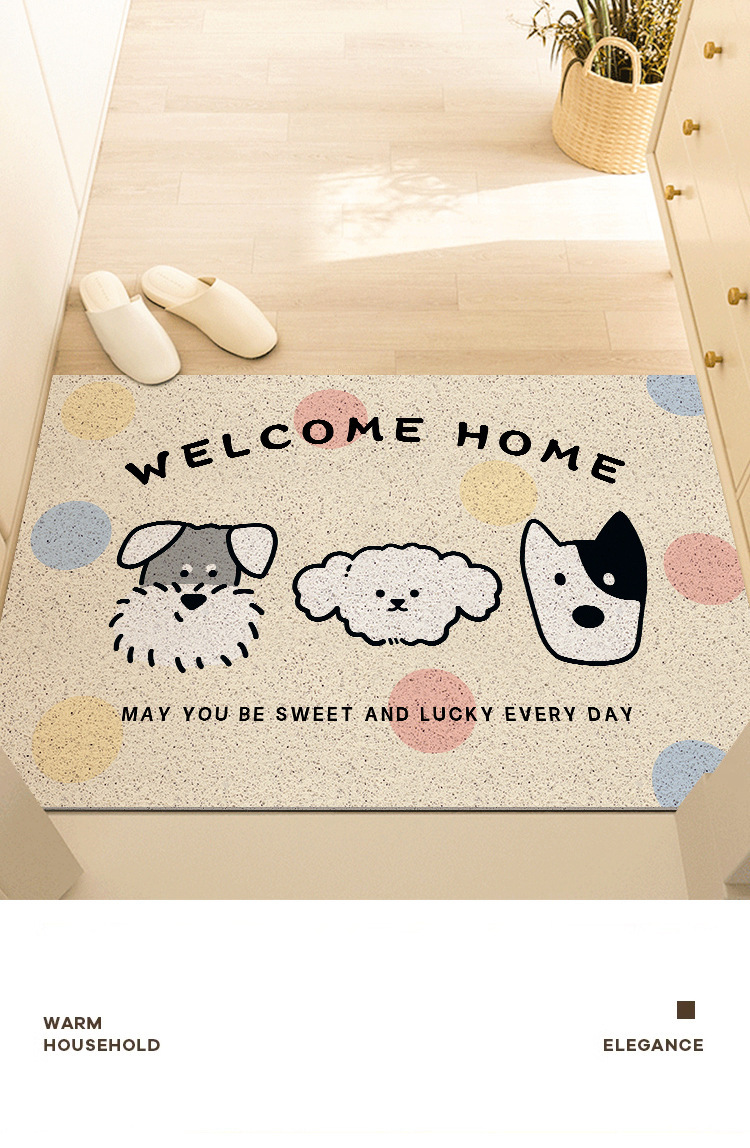 Cartoon Entrance Mat Cute Silk Loop Mat Scraping Mud and Rubbing Soil Door Mat Entrance Shoe Changing Area Anti-slip Mat