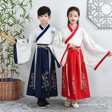 儿童古装汉服国学服男女书童服装中国风小学生三字经朗诵开学礼汎