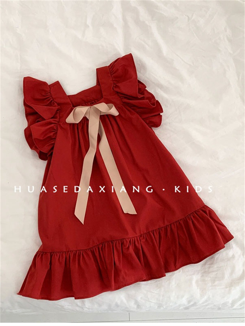 Summer elegant small princess costume with bow