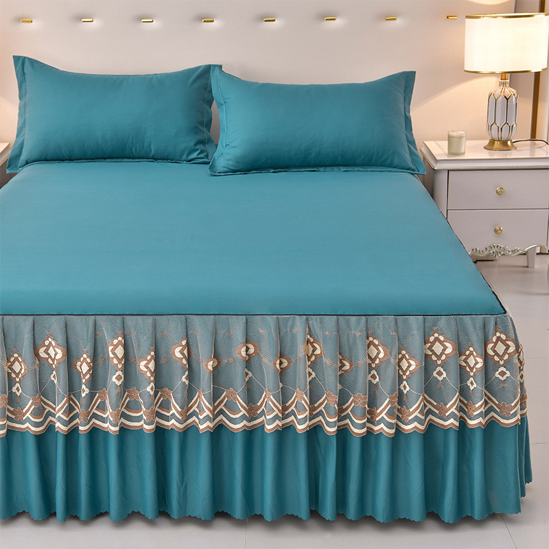 Transfronterizo amazon coreano pro-piel puro molido de encaje vestido de cama de algodón Leca una sola pieza de ropa de cama princesa al por mayor