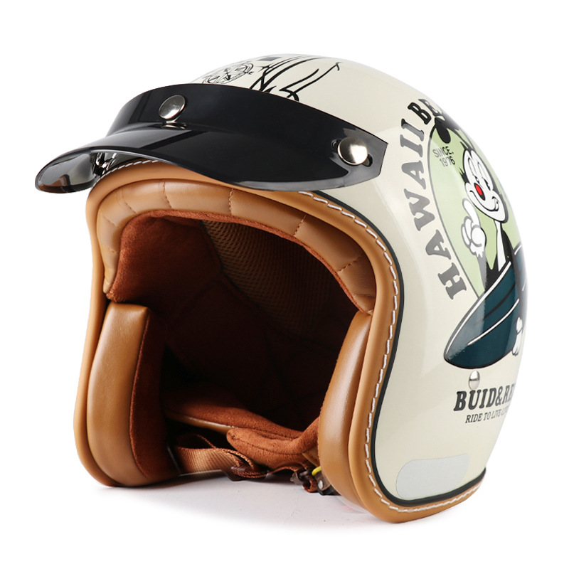 [Spot] White Elf VGV casco de motocicleta 3C certificado casco retro venta caliente transfronteriza 3/4 casco