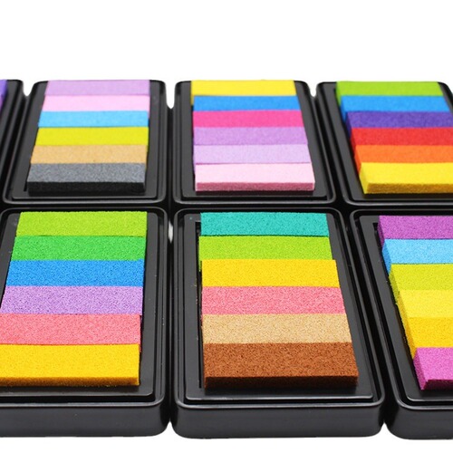 Rubber stamp special ink pad 6-color gradient ink pad DIY handmade ink pad six-color gradient rainbow ink pad