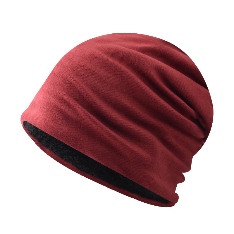 Otoño e Invierno nuevo jersey sombrero todo-fósforo forrado de vellón cerrado dedo del pie sombrero de los hombres al aire libre espesado cálido confinamiento de las mujeres pila sombrero