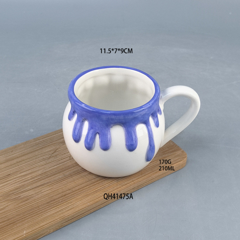 Tazas de cerámica pintadas a mano lindas tazas de desayuno creativas de helado de alta calidad de leche de avena de pequeña capacidad taza de agua potable