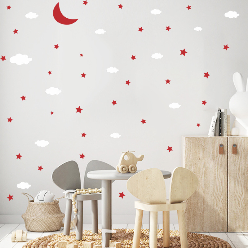 Cartoon Moon Clouds Stars Wall Stickers Wholesale display picture 7
