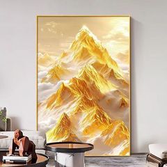 日照金山挂画客厅装饰画现代简约沙发背景画高级感背有靠山玄关画