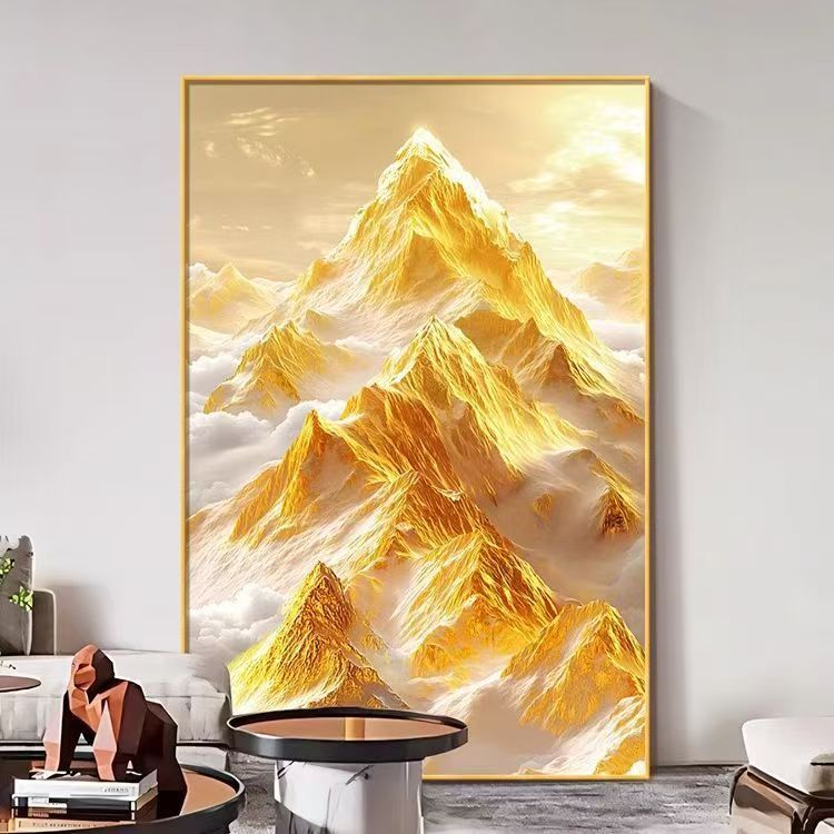 日照金山挂画客厅装饰画现代简约沙发背景画高级感背有靠山玄关画|undefined