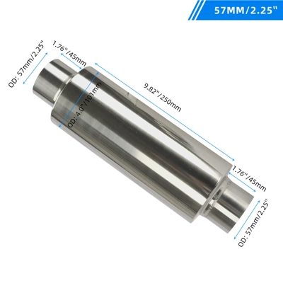 Universal Bright Silver Exhaust Exhaust pipe - 57mm235