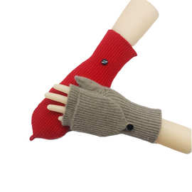 连指翻盖多用防寒游戏户外写字触屏男女针织加厚成人手套触摸屏