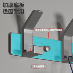 A5L掛衣鈎牆壁上免打孔排鈎進門後玄關入戶浴室衣架輕奢掛鈎打孔