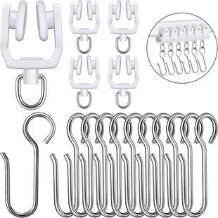 [Cross-border Direct Supply] Curtain Track Hook Track Metal Shower Curtain S suit Quiet Bead Bendable Pulley