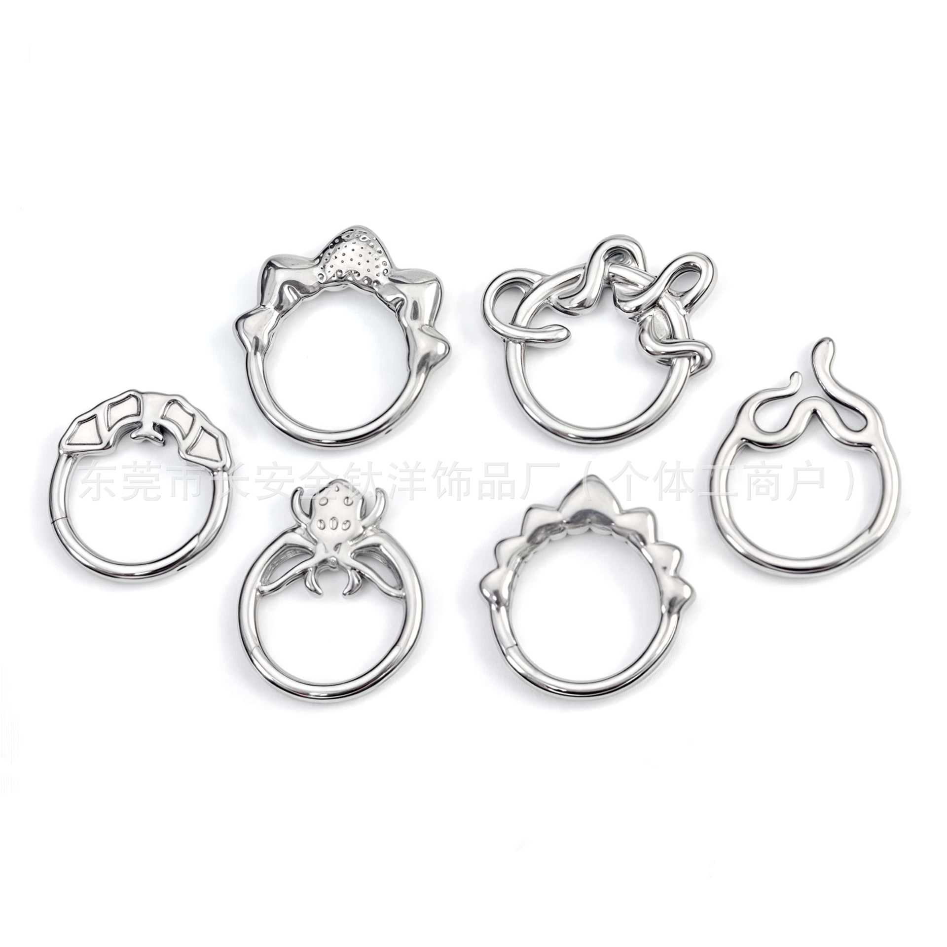 F136 Titanium Fashion Geometric Closed Ring Pinless Hoop Earrings Nose Ring Seamless Ring G23 Titanium Alloy Piercing Jewelry detail image 8