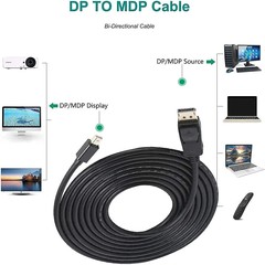 MiniDP to DP Cable 4K Thunderbolt Interface 1.8M Computer Monitor Connection Cable High Definition Mini DP Adapter