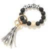 Black matte beaded bracelet, fashionable keychain, pendant with tassels, Amazon