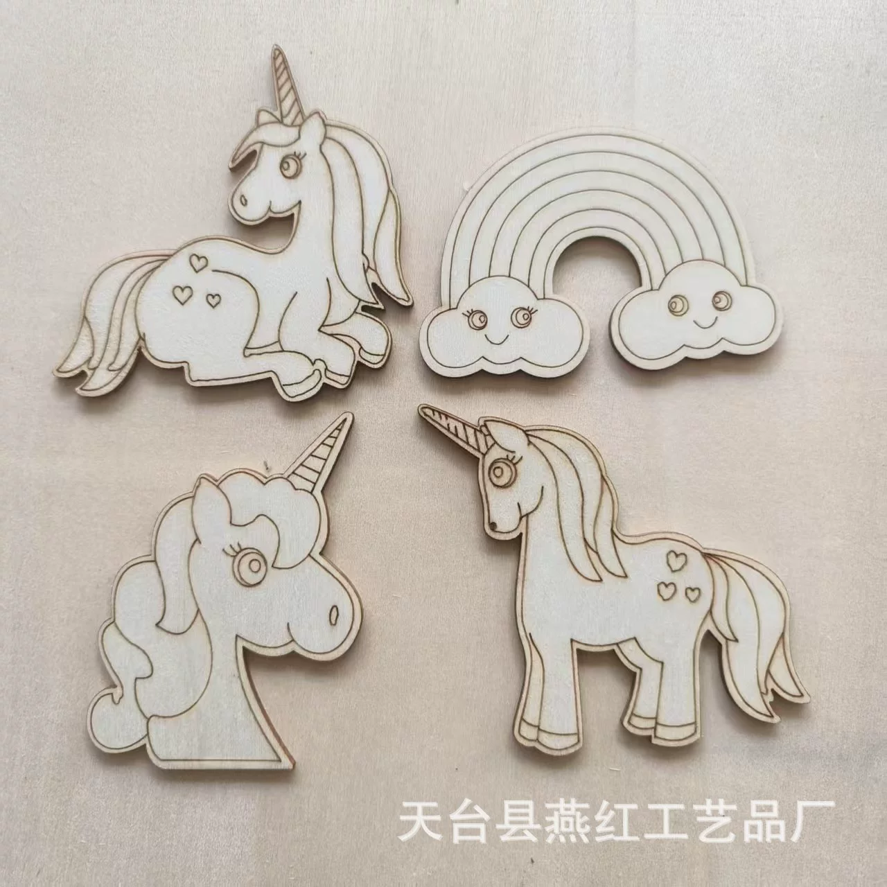Рождественские украшения серии единорог радуга кулон креативные деревянные DIY деревянные заготовки для вечеринок праздничные украшения