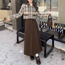 网红两件套毛呢外套女装秋冬2025新款百褶半身裙小香风套装裙子女