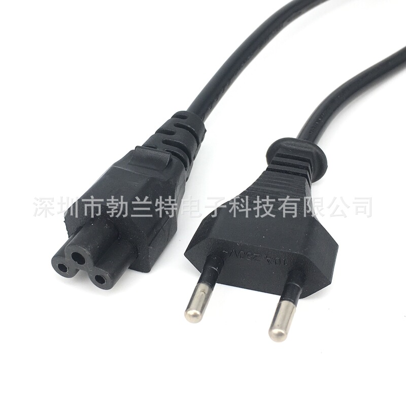 0.3 m two round plug plum tail German small European standard notebook cable adapter power cord