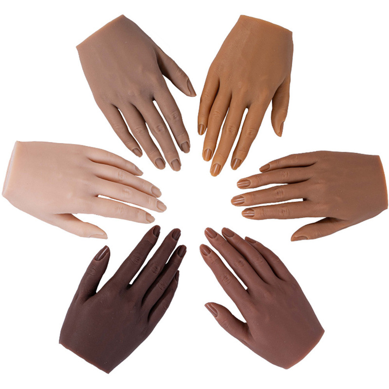 Nail art practice hand model pure silicone hand model simulation hand display model Real person reverse mold tattoo special practice fake hand Nail art practice hand model pure silicone hand model simulation hand display model Real person reverse mold tattoo special practice fake hand