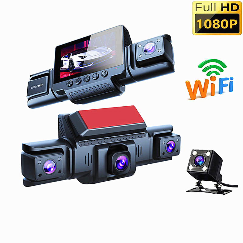 Cross-Border New 4-Recording Driving Recorder Hd Night Vision Wireless Wifi Four-Recording Same Display 360 ° Panoramic Recorder Cross-Border New 4-Recording Driving Recorder Hd Night Vision Wireless Wifi Four-Recording Same Display 360 ° Panoramic Recorder