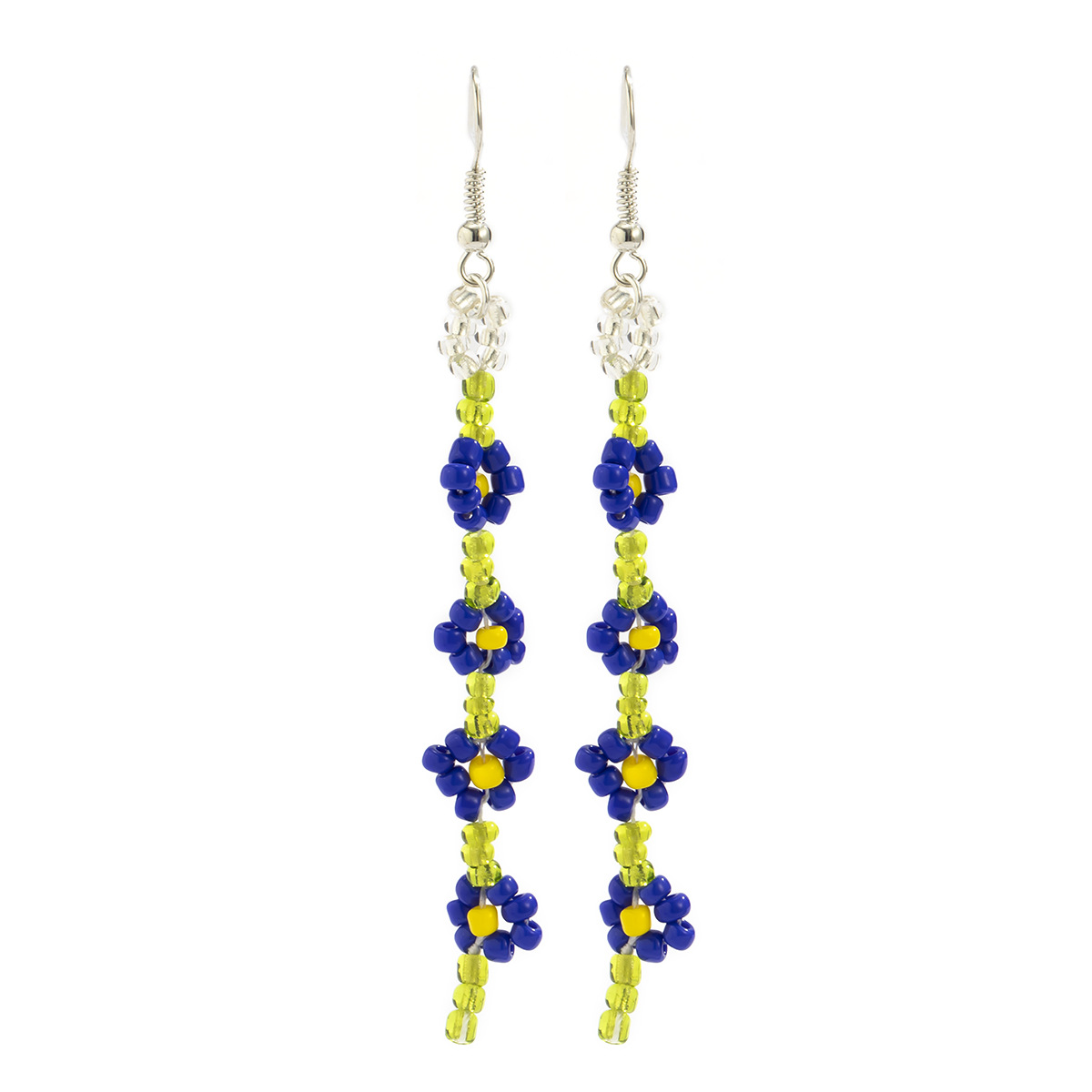 Fashion Colorful Woven Bead Women Bohemian Simple Daisy Flowers Alloy Earrings display picture 6