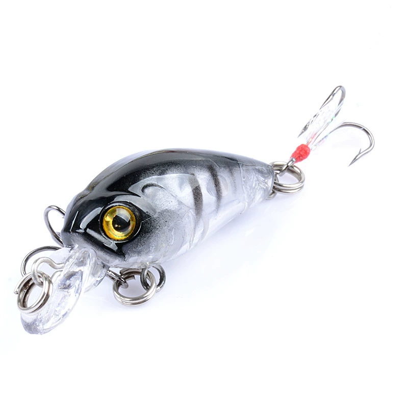 Купить рыболовная приманка Hard Fishing Lure (Luya) 4.5 см, 4 г – 5-цветная мини-бионик-минная блестящая приманка с кристальной 3D-глянц и перьевой крючок