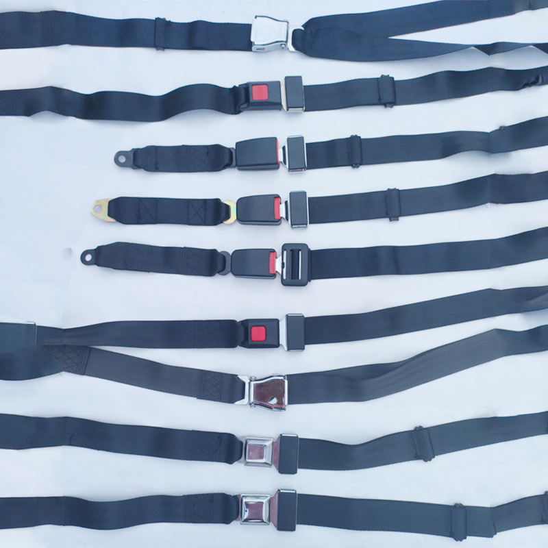 Car Seat Belts, Safety Belts for Buses, School Buses, Coaches, Vans, and Amusement Parks, Two-Point and Three-Point Safety Belts
