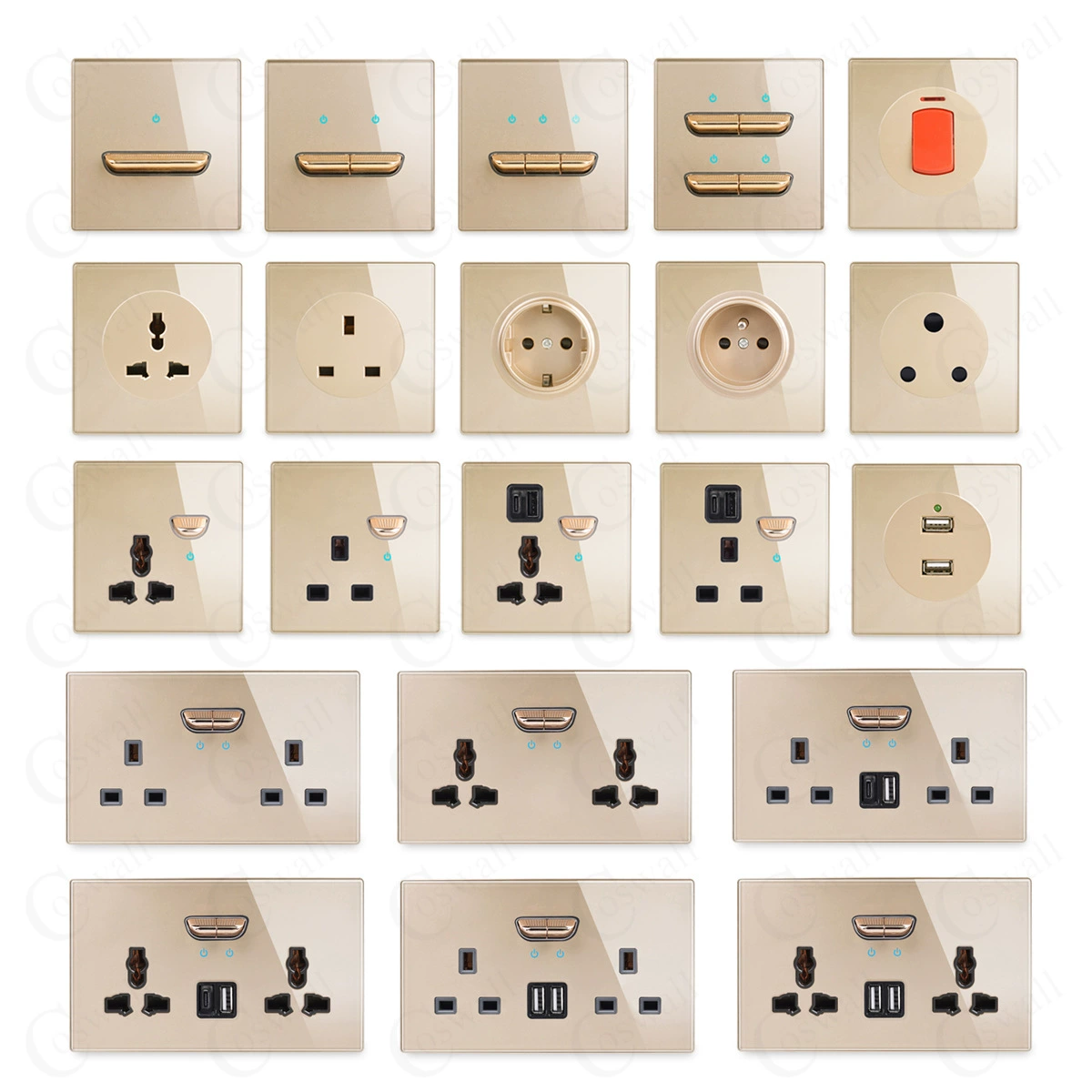 Switch key, glass light panel, LED wall universal lamp