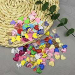 1.8cm Gold Foil Fabric Heart Pressed Flower Accessory Hairpin Headpiece Heart Shape Decorative Parts DIY Baking Accessory Insert Material