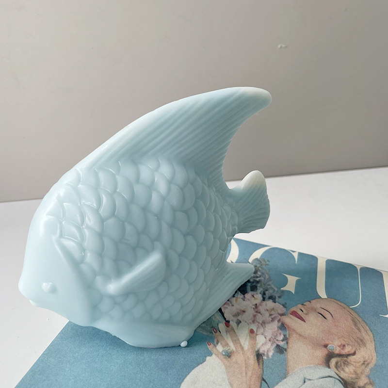 Creativa forma de pescado de silicona aromaterapia molde DIY cristal epoxi pescado decoraciones resina yeso herramienta abrasiva