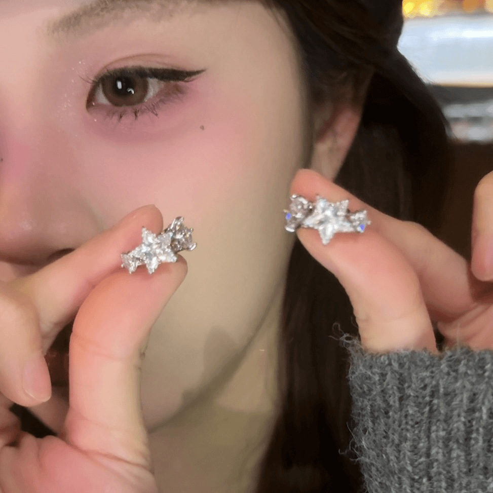 Full diamond galaxy ear clip (single)-a1705 silver