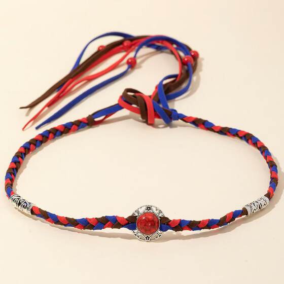 Mongolian Headwear Hair Rope Hair Rope Ethnic Minority Hair Band Headband Tibetan Dance Hair Accessories Performance Accessories for Men and Women