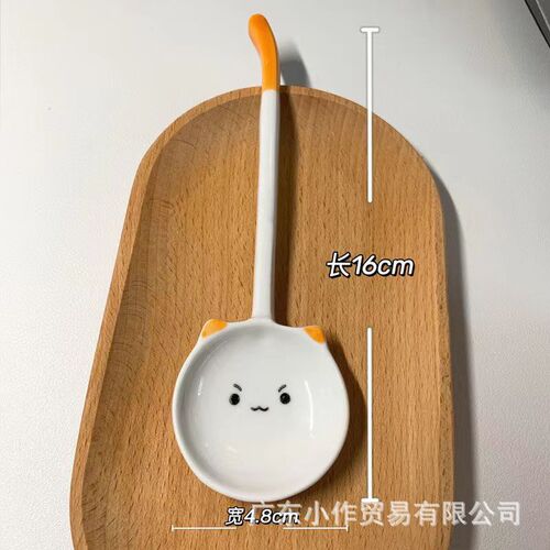 Small fresh and cute cat ceramic spoon cartoon ceramic spoon dessert spoon ceramic spoon coffee ice cream spoon meal spoon