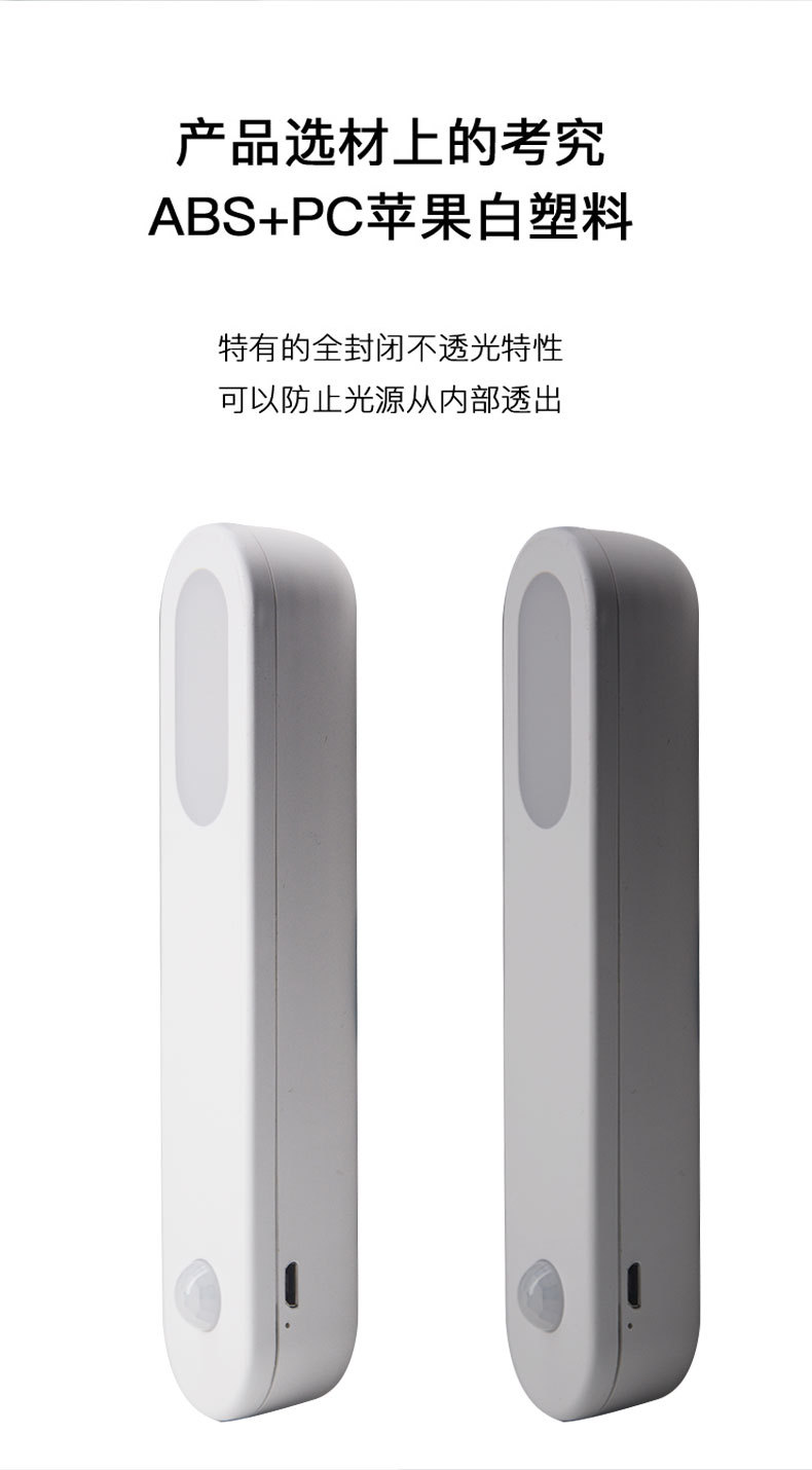 智能人体感应灯led小夜灯磁吸橱衣柜楼道无线夜灯u