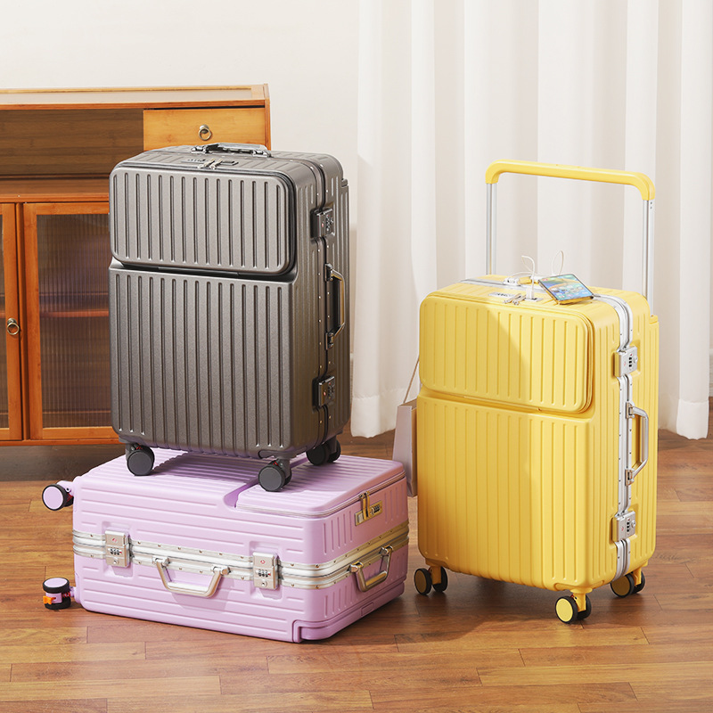 2026 New Model Luggage for Women, 20inch Inch Carry-On Suitcase, Sturdy and Durable, 24inch Inch Aluminum Frame Trolley Suitcase for Men, Password Lock Suitcase