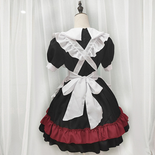 Halloween Vampire Little Devil Maid Lolita Gothic Black and Red Maid Cos Anime Cosplay Costume