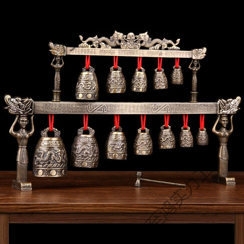 Бронзовые колокольчики, украшения для кабинета и офиса в стиле Чжэн Ихуа, музыкальные инструменты, изделия ручной работы, подарки, декор в китайском стиле, украшение для стола