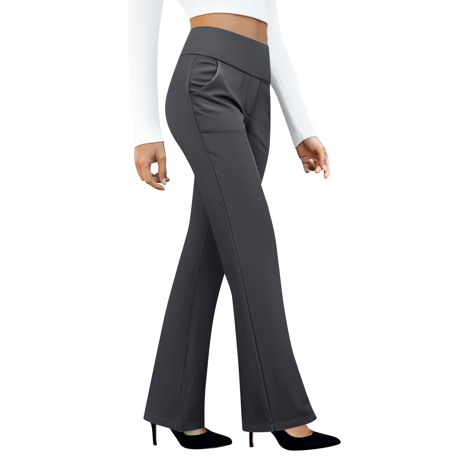 Amazon Independent Site Cross-Border Hot-Selling New Casual Pants High-Waisted Straight Loose Pocket Commuter Style Versatile Long Pants