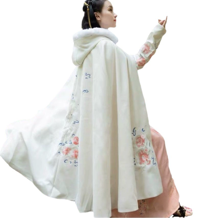 Коллекция одежды Ming Han, утолщенный шерстяной плащ средней длины с вышивкой в китайском стиле, осень и зима, холодный теплый