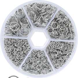 1000pc 4mm5mm6mm7mm8mm10mm 可开口圈连接圈单圈DIY饰品制作材料