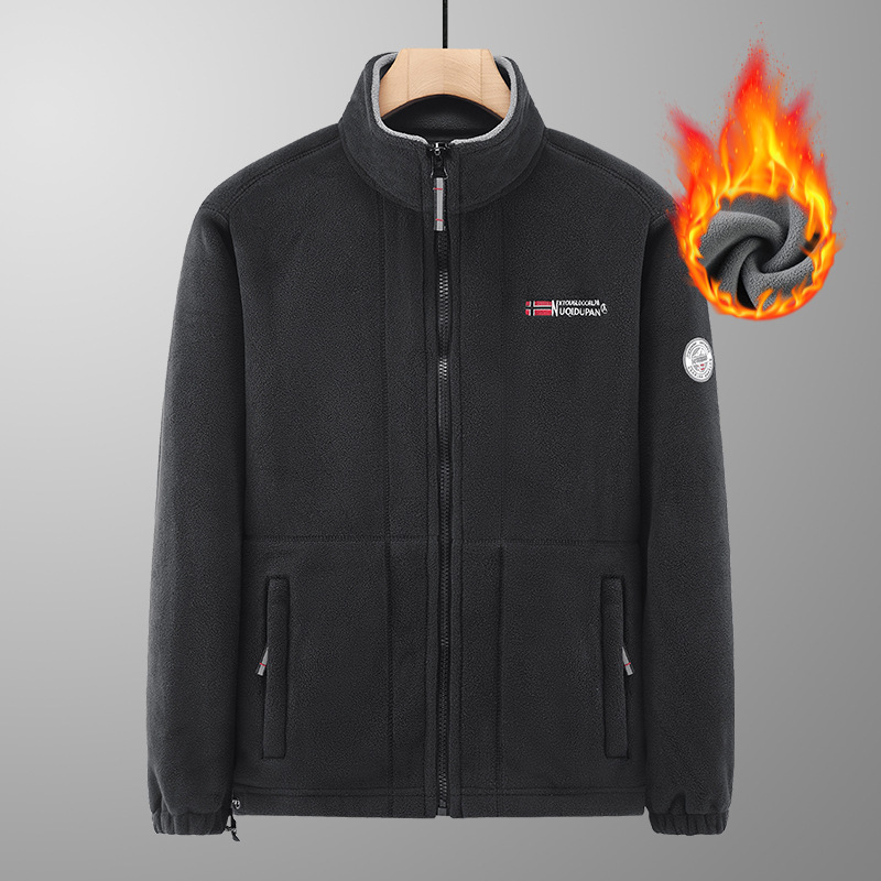 Exportación Noruega de una sola chaqueta de terciopelo gruesa de doble cara chaqueta de terciopelo para hombre de invierno cálido ocio chaqueta de tamaño grande para hombre
