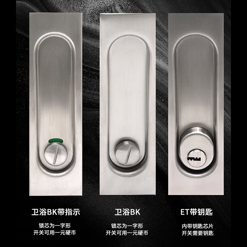 Cerradura de puerta de acero inoxidable americana cerradura de puerta deslizante para balcón interior cerradura de puerta deslizante cuadrada incrustada cerradura de gancho